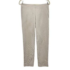 Brunello Cucinelli Striped White Gray Crop Ankle Slim Fit Pants Womens 8